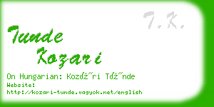 tunde kozari business card